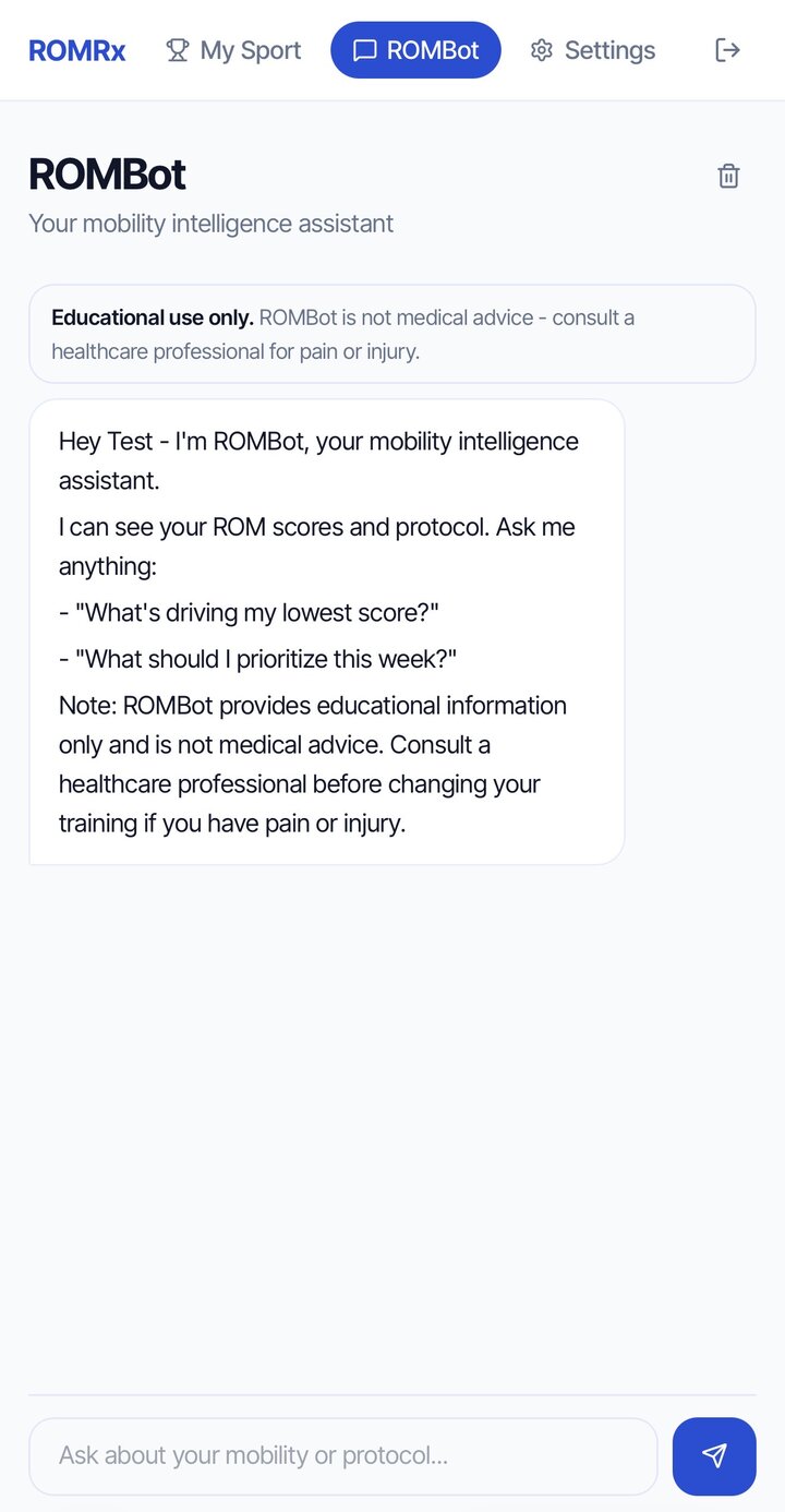 ROMBot in the ROMRx app